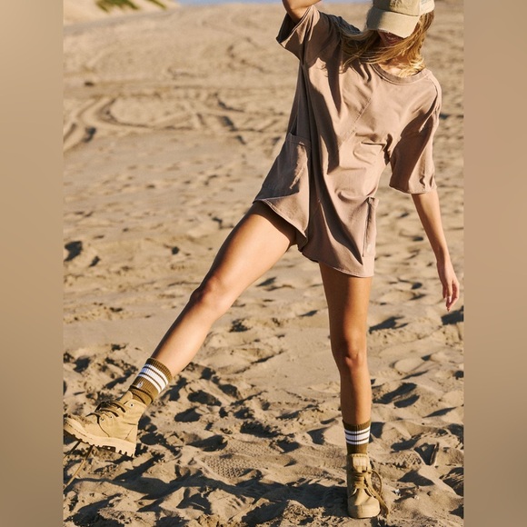NWT Free People Movement Hot Shot Tee Romper - Mocha Latte - XS, S, M, L - Picture 4 of 7